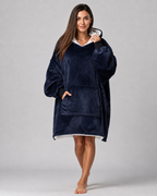Navy Blue Blanket Hoodie by SV
