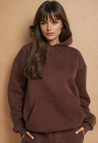 Cozy Oversized Brown Hoodie Set - Unisex Premium Hoodie & Jogger Lounge Outfit for Everyday Wear - Simple Elegant Design for Men & Women
