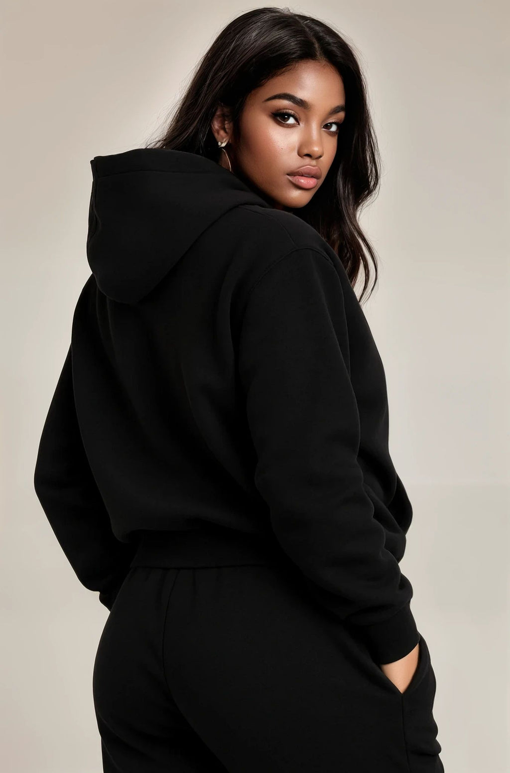 Cozy Oversized Black Hoodie Set - Unisex Premium Hoodie & Jogger Lounge Outfit for Everyday Wear - Simple Elegant Design for Men & Women