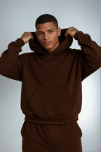 Cozy Oversized Brown Hoodie Set - Unisex Premium Hoodie & Jogger Lounge Outfit for Everyday Wear - Simple Elegant Design for Men & Women