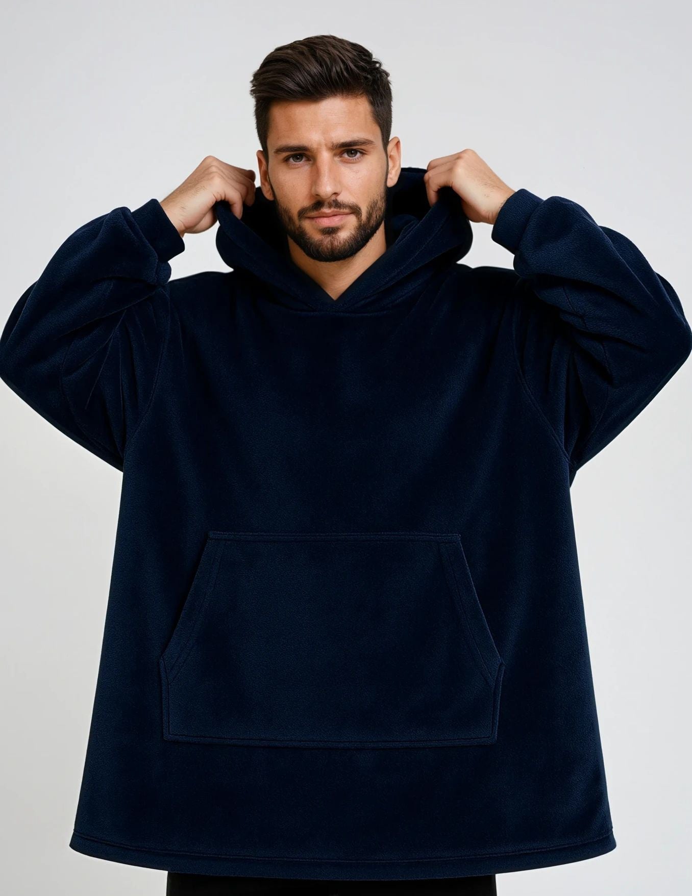 Dark Blue Blanket Hoodie by SV