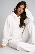 Cozy Oversized White Hoodie Set - Unisex Premium Hoodie & Jogger Lounge Outfit for Everyday Wear - Simple Elegant Design for Men & Women
