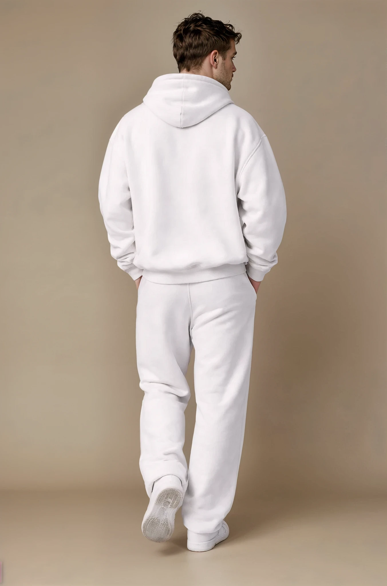 Cozy Oversized White Hoodie Set - Unisex Premium Hoodie & Jogger Lounge Outfit for Everyday Wear - Simple Elegant Design for Men & Women