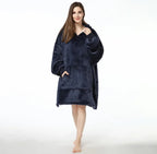 Dark Blue Blanket Hoodie by SV