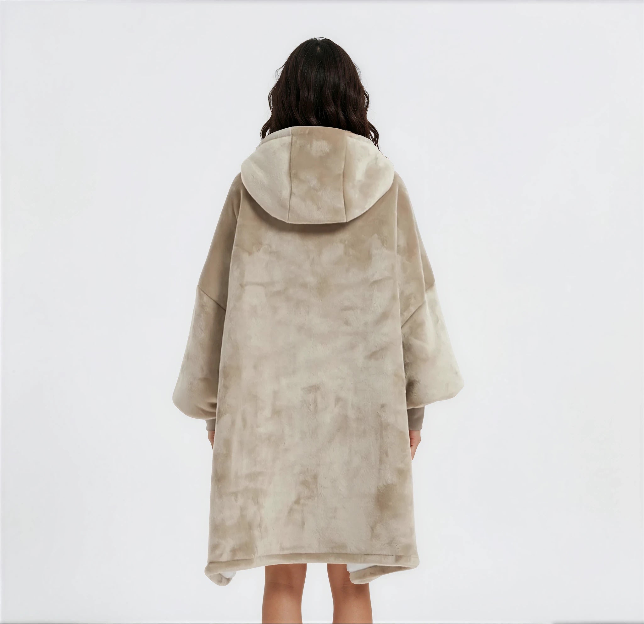 Beige/Tan Blanket Hoodie by SV