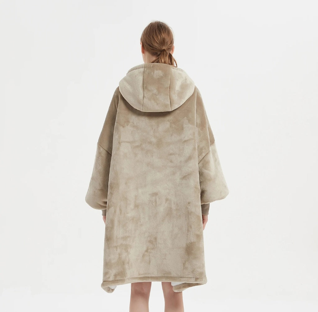Beige/Tan Blanket Hoodie by SV