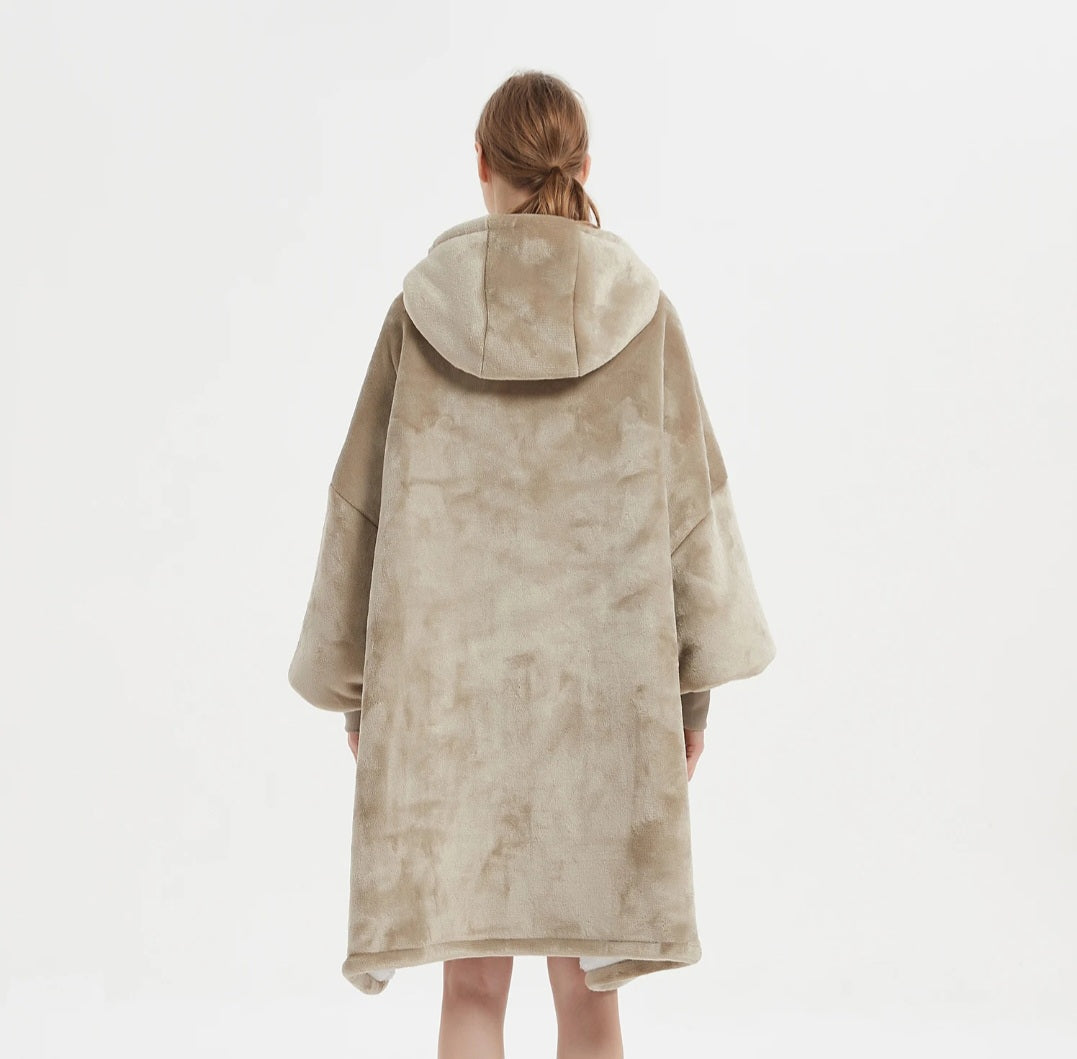 Beige/Tan Blanket Hoodie by SV