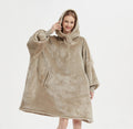Beige/Tan Blanket Hoodie by SV