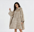 Beige/Tan Blanket Hoodie by SV