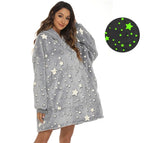 Grey Glow in the Dark Blanket Hoodie by SV