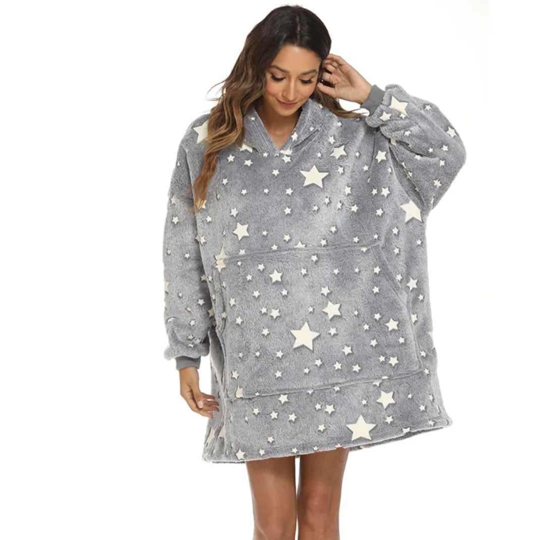 Grey Glow in the Dark Blanket Hoodie by SV