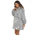 Grey Glow in the Dark Blanket Hoodie by SV