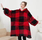 Red Checkered Blanket Hoodie by SV