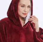 Burgundy Red Blanket Hoodie by SV