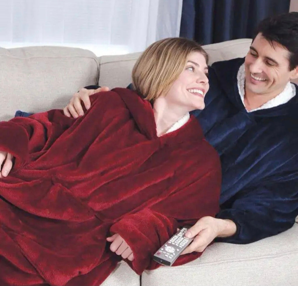 Burgundy Red Blanket Hoodie by SV