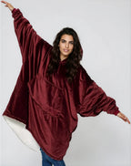 Burgundy Red Blanket Hoodie by SV