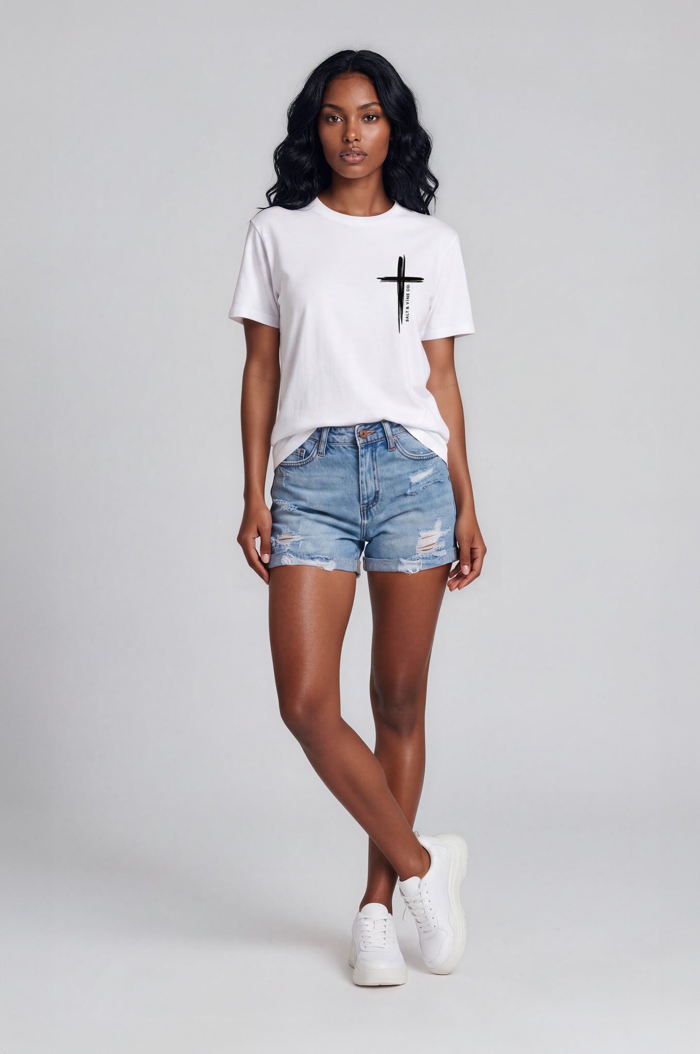 Salt & Vine Co. Cross White Tee