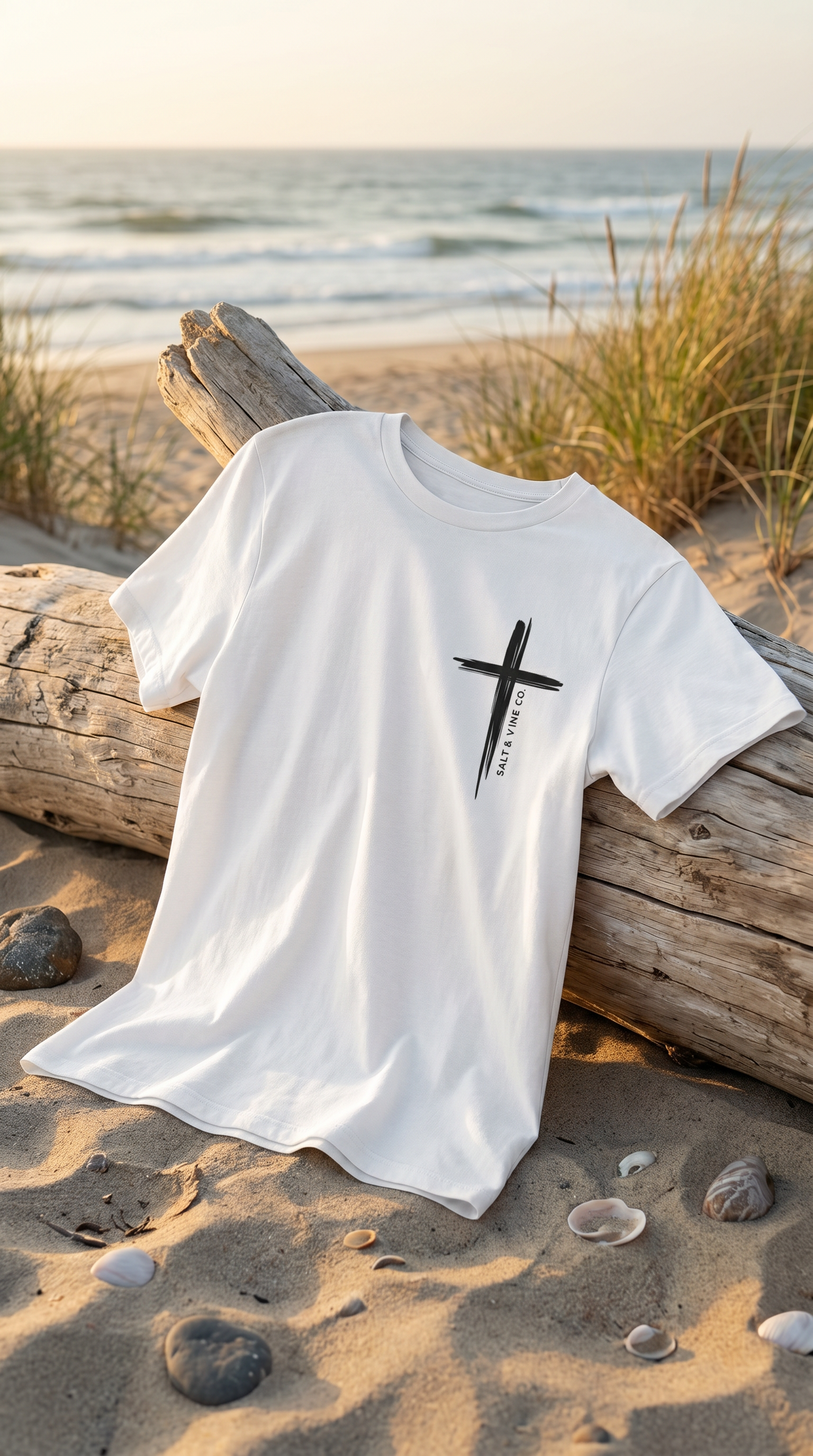 Salt & Vine Co. Cross White Tee