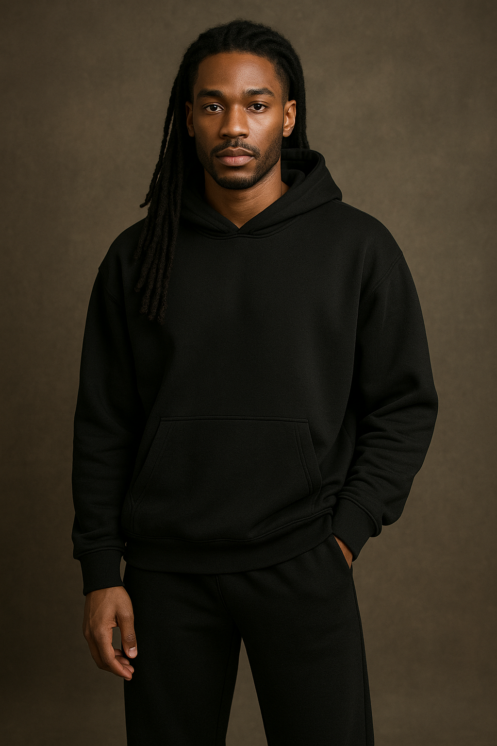 Cozy Oversized Black Hoodie Set - Unisex Premium Hoodie & Jogger Lounge Outfit for Everyday Wear - Simple Elegant Design for Men & Women