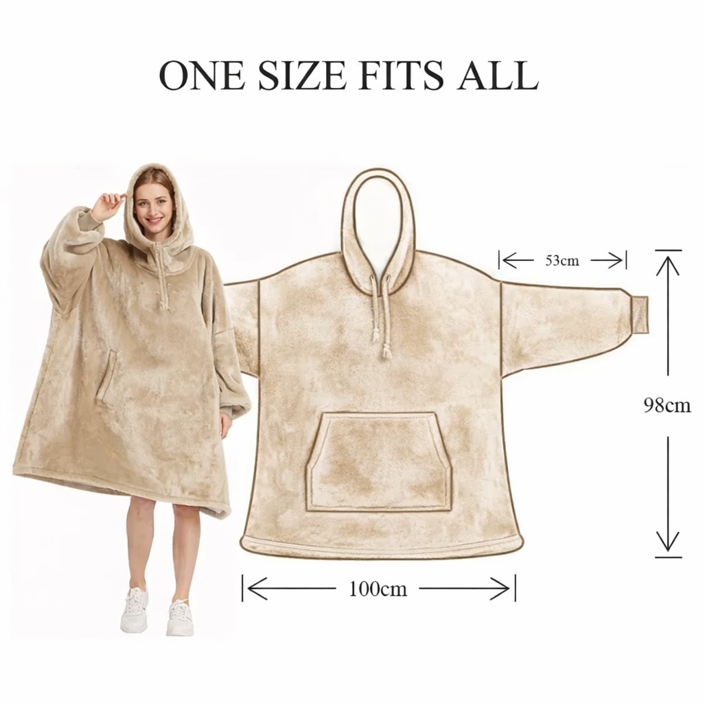 Beige/Tan Blanket Hoodie by SV