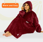 Burgundy Red Blanket Hoodie by SV