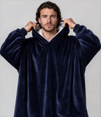 Navy Blue Blanket Hoodie by SV