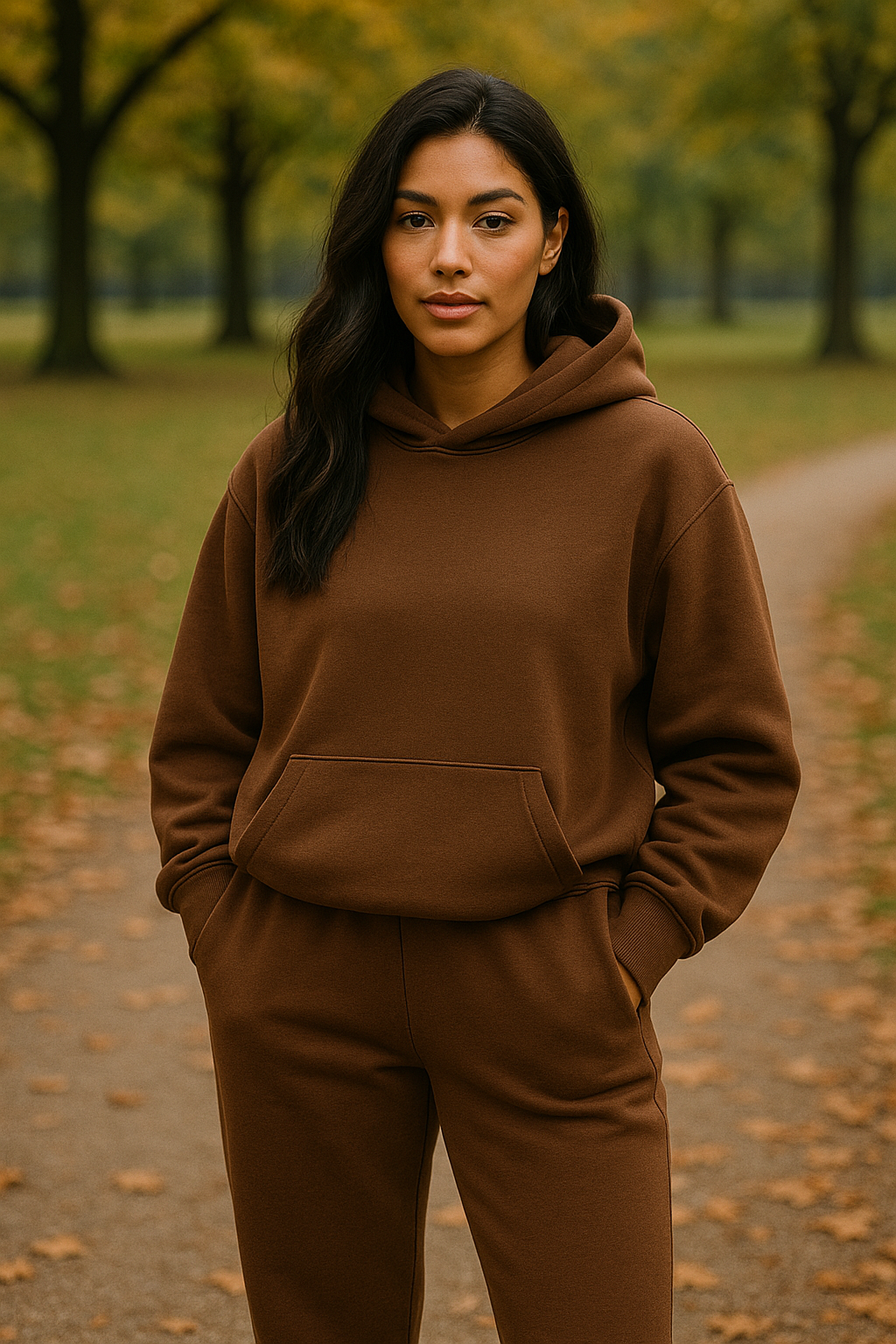 Cozy Oversized Brown Hoodie Set - Unisex Premium Hoodie & Jogger Lounge Outfit for Everyday Wear - Simple Elegant Design for Men & Women