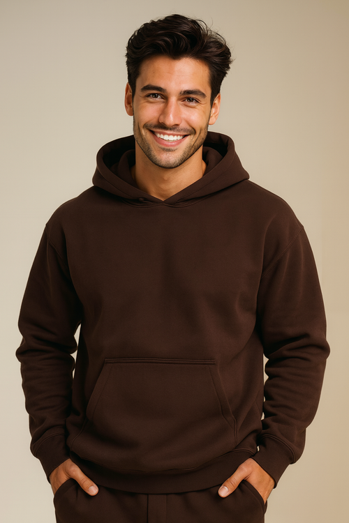 Cozy Oversized Brown Hoodie Set - Unisex Premium Hoodie & Jogger Lounge Outfit for Everyday Wear - Simple Elegant Design for Men & Women