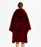 Burgundy Red Blanket Hoodie by SV