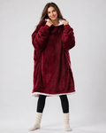 Burgundy Red Blanket Hoodie by SV
