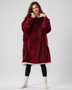 Burgundy Red Blanket Hoodie by SV