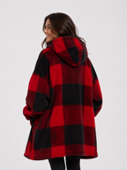 Red Checkered Blanket Hoodie by SV